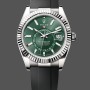Super Clone Men's Rolex Sky Dweller 42mm Black Dial Rubber Strap M336239 0002 Men's Green Dial