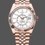 Super Clone Men's Rolex Sky‑Dweller 42-m336935 0007, Intense White Dial, Fluted Bezel, Jubilee Bracelet Intense White Dial