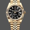 Super Clone Men's Rolex Sky‑Dweller 42-m336938 0005, 42mm, 18K Yellow Gold, Black Dial Black Dial