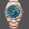 Super Clone Men's Rolex Sky‑Dweller-m336935 0001, 42mm, 18K Everose Gold, Blue-green