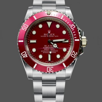 Super Clone Men's Rolex Blaken Submariner-Truckee Red, Limited Edition, 40mm, Men’s Red