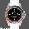 Super Clone Men's Rolex Submariner 40mm Men's-116610-Black Dial-White Rubber Strap Black