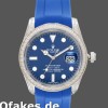 Super Clone Men's Rolex Submariner 40mm Men's-116610-Blue Dial-Blue Rubber Strap Blue