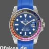 Super Clone Men's Rolex Submariner 40mm Men's-116610-Blue Dial-Blue Rubber Strap Blue