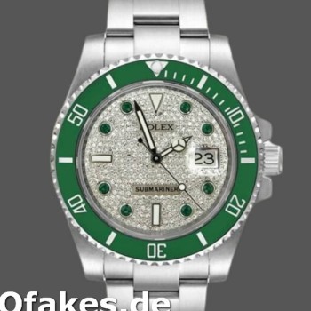 Super Clone Men's Rolex Submariner 40mm Men's-116610-Diamond Paved Dial-Automatic Diamond Paved