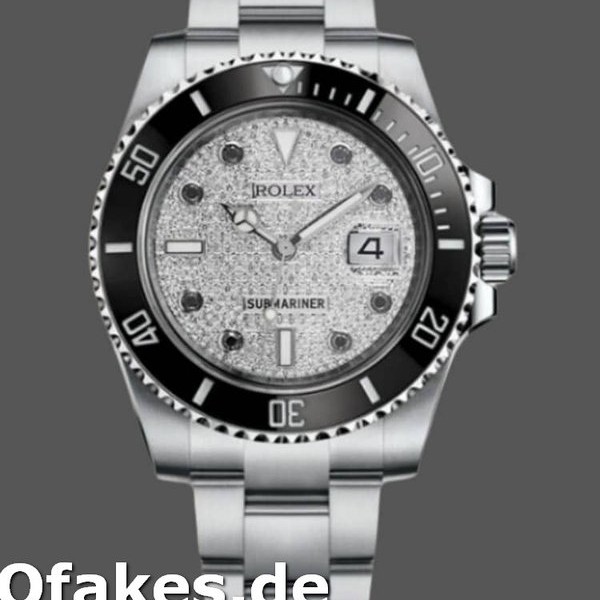 Super Clone Men's Rolex Submariner 40mm Men's-116610-Diamond Paved Dial-Stainless Steel Diamond Paved