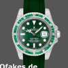 Super Clone Men's Rolex Submariner 40mm Men's-116610-Green Dial-Rubber Strap Green