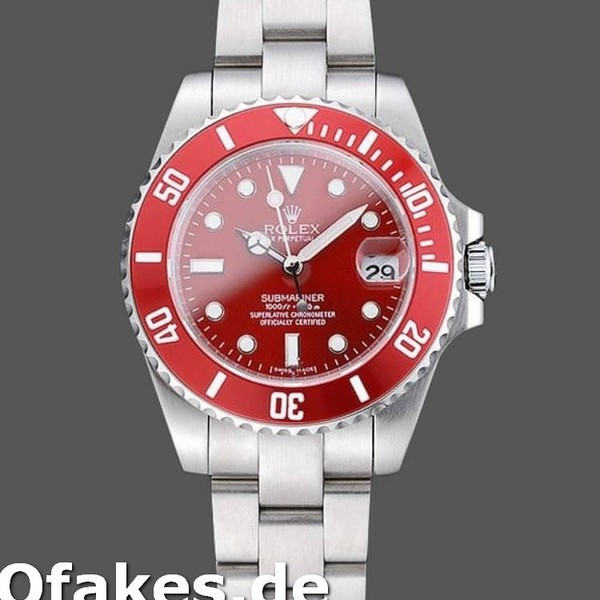 Super Clone Men's Rolex Submariner 40mm Men's-116610-Stainless Steel-Red Dial Red