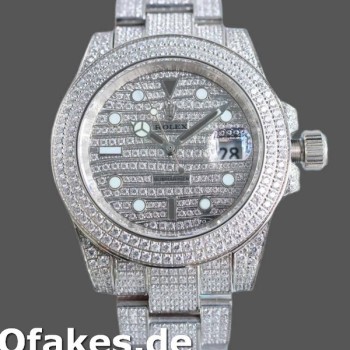 Super Clone Men's Rolex Submariner-116610LN, Diamond Clad, Diamond