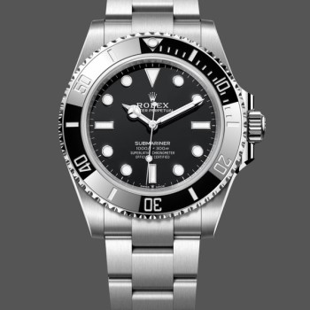Super Clone Men's Rolex Submariner 41mm Men's-124060-Oyster-Stainless Steel-Black Dial Black