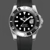 Super Clone Men's Rolex Submariner 41mm Men's-126610LN-Black Rubber Strap-Black Dial Black