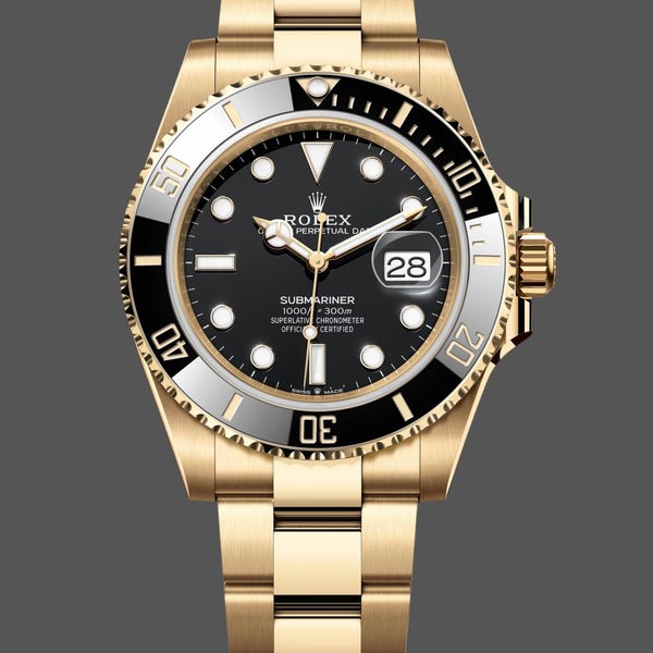 Super Clone Men's Rolex Submariner 41mm Men's-126618LN-Yellow Gold-Black Dial Black