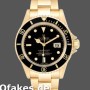 Super Clone Men's Rolex Submariner 40mm Men's-16618-Yellow Gold-Black Dial Black