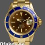 Super Clone Men's Rolex Submariner 40mm Men's-1680/8-Tropical Dial-Yellow Gold Tropical<br />