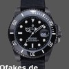 Super Clone Men's Rolex Submariner 40mm Men's-622006-Black Nylon Strap-Black Dial Black