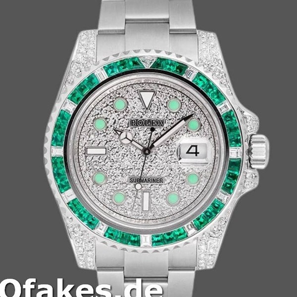 Super Clone Men's Rolex Submariner Date 40mm Men's-116610LN-Custom Diamond-Stainless Steel Diamond Paved