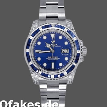 Super Clone Men's Rolex Submariner Date 40mm Men's-116610LN-Custom Diamond-Stainless Steel-Blue Dial Blue