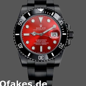 Super Clone Men's Rolex Submariner Date 40mm Men's-116610LN-Red Dial-Black PVD/DLC Stainless Steel Red