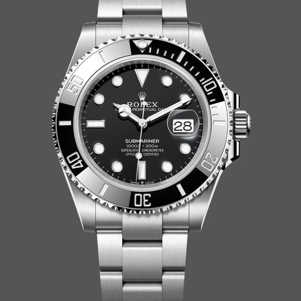 Super Clone Men's Rolex Submariner 41MM Stainless Steel Black Dial Date Black