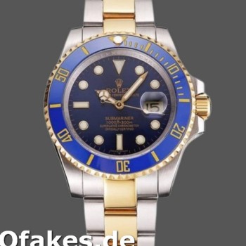 Super Clone Men's Rolex Submariner 41mm Men's-PR16233B-Two Tone-Blue Dial Blue<br />