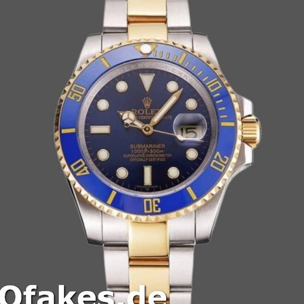 Super Clone Men's Rolex Submariner 41mm Men's-PR16233B-Two Tone-Blue Dial Blue<br />