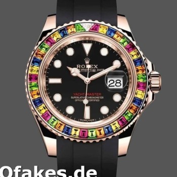 Super Clone Men's Rolex Yacht‑Master 116695-40mm, Black Dial, Black Rubber Strap, Men’s Black