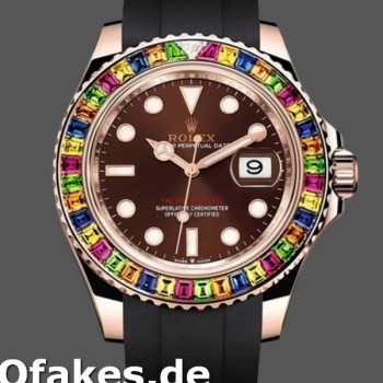 Super Clone Men's Rolex Yacht‑Master-116695, 40mm, Black Rubber Strap, Brown Dial, Men’s Brown