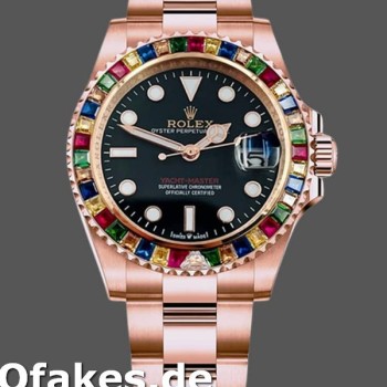Super Clone Men's Rolex Yacht‑Master-116695, 40mm, Everose Gold, Black Dial, Men’s Black