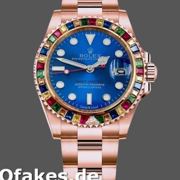 Super Clone Men's Rolex Yacht‑Master 116695-40mm, Everose Gold, Blue Dial, Men’s Blue