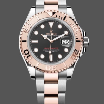 Super Clone Men's Rolex Yacht‑Master 126621-40mm, Everose Gold, Black Dial, Men’s Black