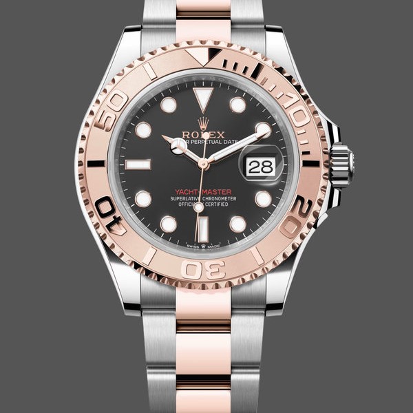 Super Clone Men's Rolex Yacht‑Master 126621-40mm, Everose Gold, Black Dial, Men’s Black