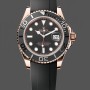 Super Clone Men's Rolex Yacht‑Master-126655, 40mm, Automatic, Black Dial, 18K Everose Gold, Black