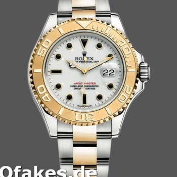 Super Clone Men's Rolex Yacht-Master 40mm Men's-16623-Gold Bezel White