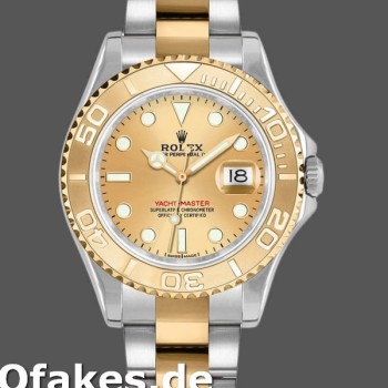 Super Clone Unisex's Rolex Yacht-Master 35mm Unisex-168623-Steel & Yellow Gold-Champagne Dial Champagne