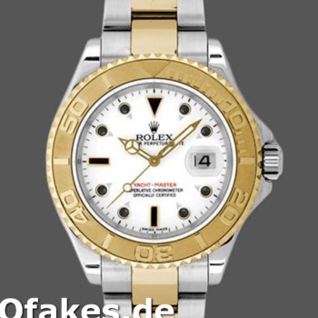 Super Clone Unisex's Rolex Yacht-Master 35mm Unisex-168623-Steel & Yellow Gold-White Dial White