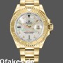 Super Clone Unisex's Rolex Yacht-Master 35mm Unisex-168628-White MOP Dial-Yellow Gold MOP