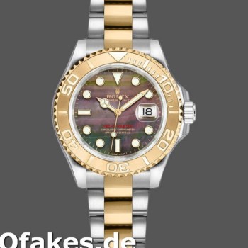 Super Clone Women's Rolex Yacht-Master 29mm Women's-169623-Steel & Yellow Gold-Black MOP Dial MOP