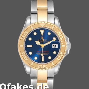 Super Clone Women's Rolex Yacht-Master 29mm Women's-169623-Steel & Yellow Gold-Blue Dial Blue