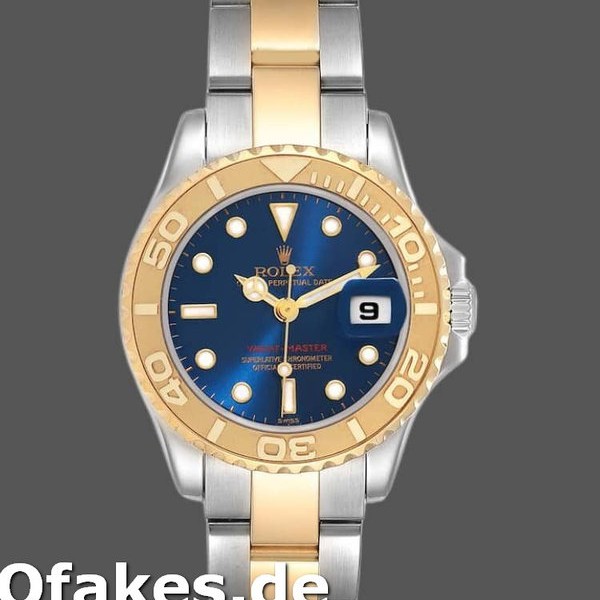 Super Clone Women's Rolex Yacht-Master 29mm Women's-169623-Steel & Yellow Gold-Blue Dial Blue