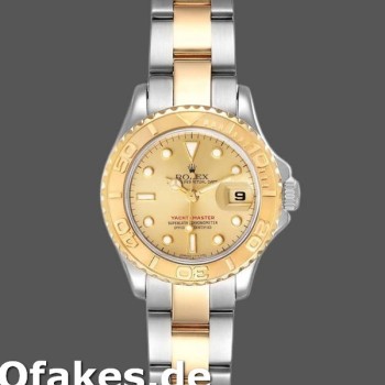 Super Clone Women's Rolex Yacht-Master 29mm Women's-169623-Steel & Yellow Gold-Champagne Dial Champagne