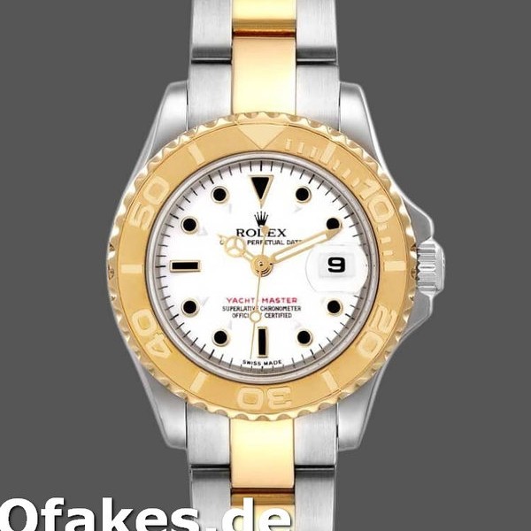 Super Clone Women's Rolex Yacht-Master 29mm Women's-169623-Steel & Yellow Gold-White Dial White