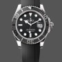 Super Clone Men's Rolex Yacht-Master 42mm Men's-226659-White Gold-Black Dial Black