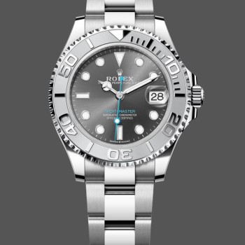 Super Clone Women's Rolex Yacht-Master 37-M268622 0002, Automatic, Slate Grey Dial, Platinum Bezel, Steel, Women’s Grey Dial