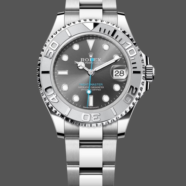 Super Clone Women's Rolex Yacht-Master 37-M268622 0002, Automatic, Slate Grey Dial, Platinum Bezel, Steel, Women’s Grey Dial