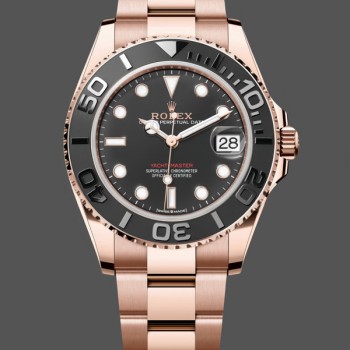 Super Clone Women's Rolex Yacht‑Master 37-m268655, Black Dial, Oyster Bracelet, Black