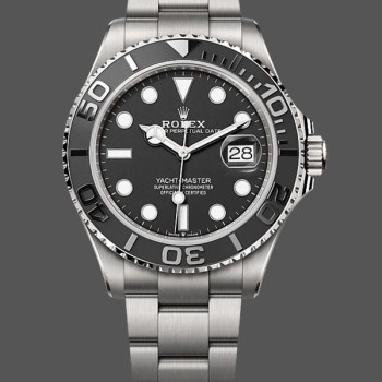 Super Clone Men's Rolex Yacht-Master-226627 0001, 42mm, Titanium, Black Dial, Men’s Black