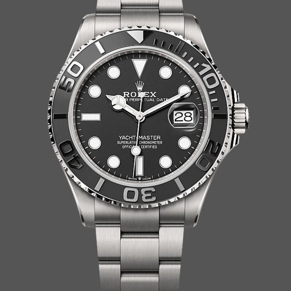 Super Clone Men's Rolex Yacht-Master-226627 0001, 42mm, Titanium, Black Dial, Men’s Black