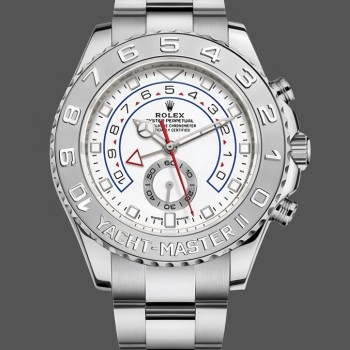 Super Clone Men's Rolex Yacht‑Master II-116689, 44mm, Platinum, White Dial, Men’s White