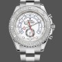 Super Clone Men's Rolex Yacht‑Master II-116689, 44mm, Platinum, White Dial, Men’s White