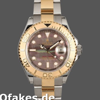 Super Clone Men's Rolex Yacht-Master 40mm Men's-16623-Steel & Yellow Gold-Black MOP Dial Black